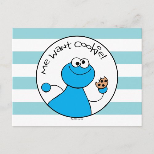 Cookie Monster Doodley Graphic Postcard