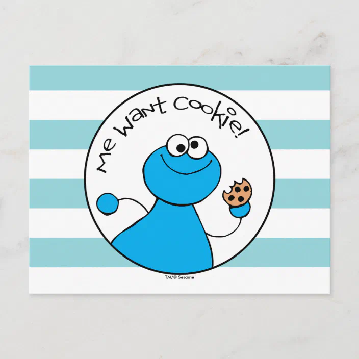 cookie monster doodley graphic postcard zazzle com