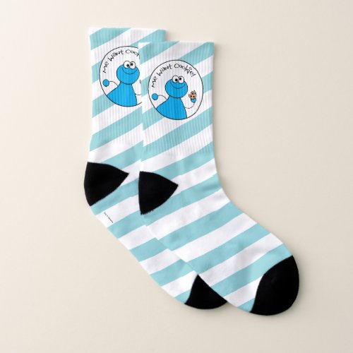 Cookie Monster Doodley Graphic Socks