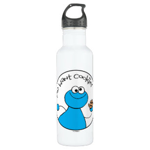 Cookie Monster Doodley Graphic Stainless Steel Water Bottle