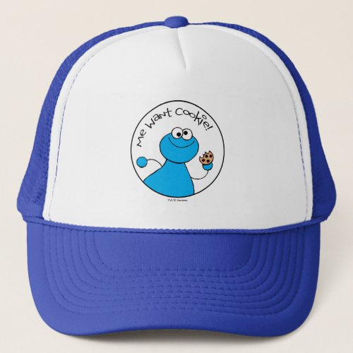 Cookie Monster Doodley Graphic Trucker Hat