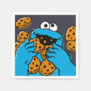 Cookie Monster Eating All the Cookies Napkins