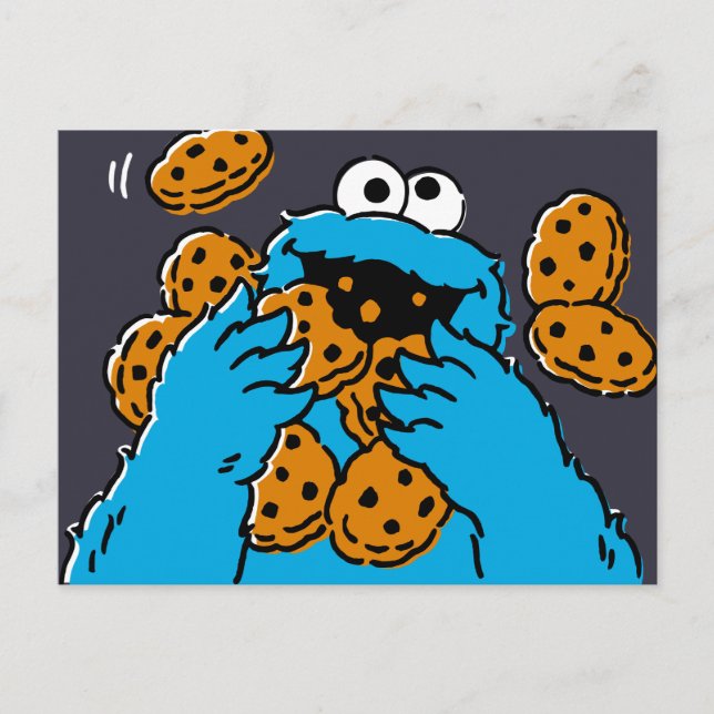 Cookie Monster Eating All the Cookies Postcard (Front)