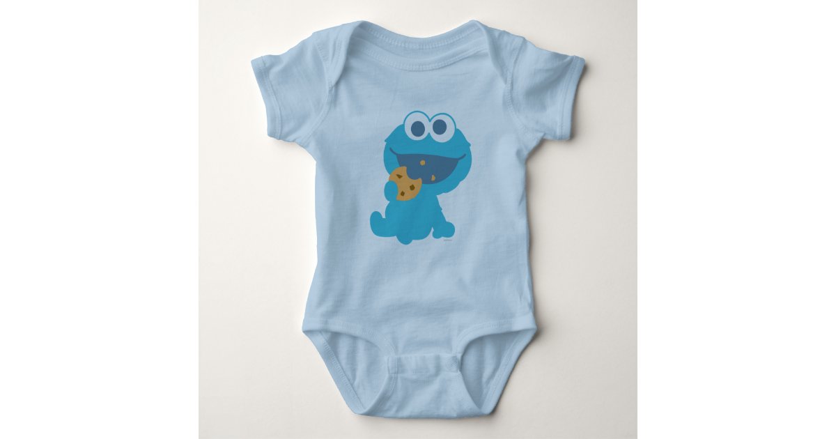 Cookie Monster Eating Cookie Baby Bodysuit | Zazzle