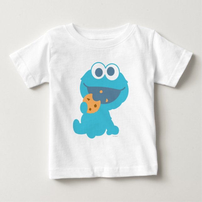 Cookie Monster Eating Cookie Baby T-Shirt (Front)