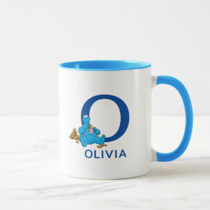 Cookie Monster Eating Cookies Name & Monogram O Mug