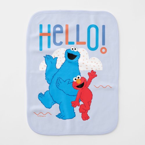 Cookie Monster  Elmo Hello Baby Burp Cloth