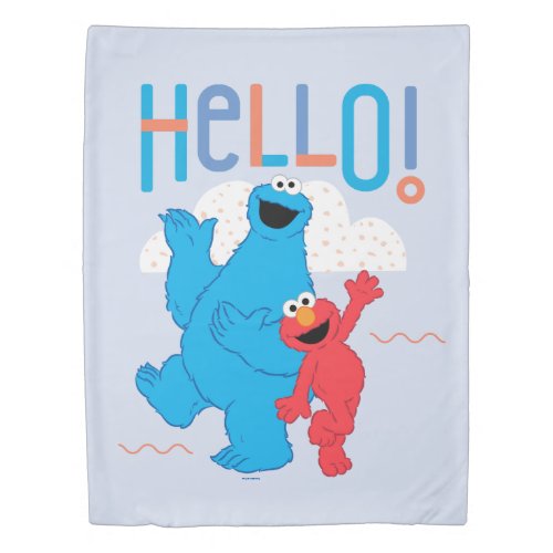 Cookie Monster  Elmo Hello Duvet Cover