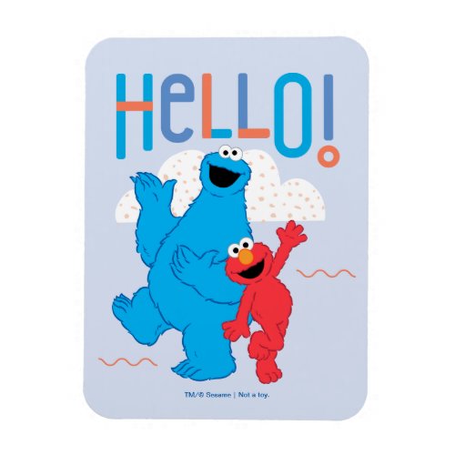 Cookie Monster  Elmo Hello Magnet