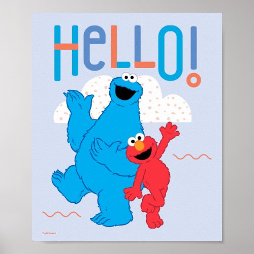 Cookie Monster  Elmo Hello Poster