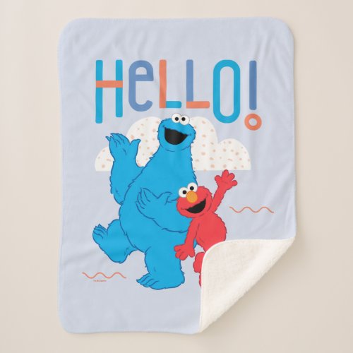 Cookie Monster  Elmo Hello Sherpa Blanket