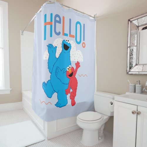 Cookie Monster  Elmo Hello Shower Curtain