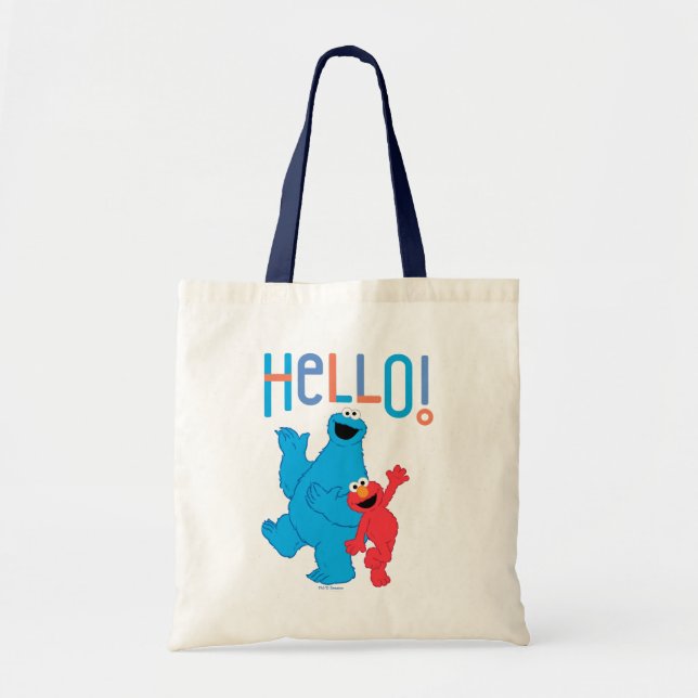 Cookie Monster & Elmo Hello! Tote Bag (Front)