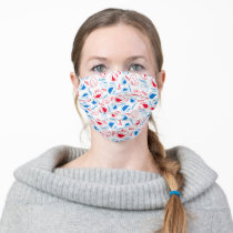 Cookie Monster & Elmo | Red & Blue Pattern 2 Adult Cloth Face Mask