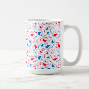 Cookie Monster & Elmo Red & Blue Pattern Coffee Mug