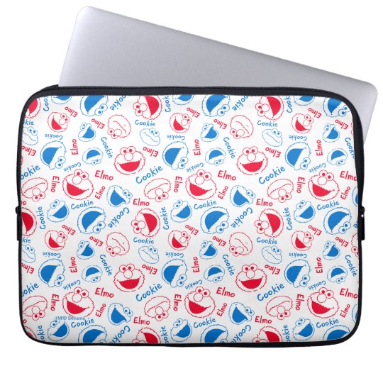 Cookie Monster Elmo Red Blue Pattern Laptop Sleeve
