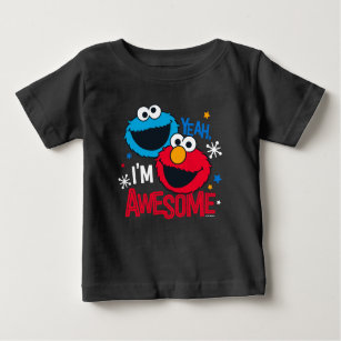 Cookie Monster & Elmo   Yeah, I'm Awesome Baby T-Shirt