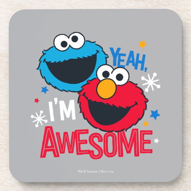 Cookie Monster & Elmo | Yeah, I'm Awesome Coaster (Front)