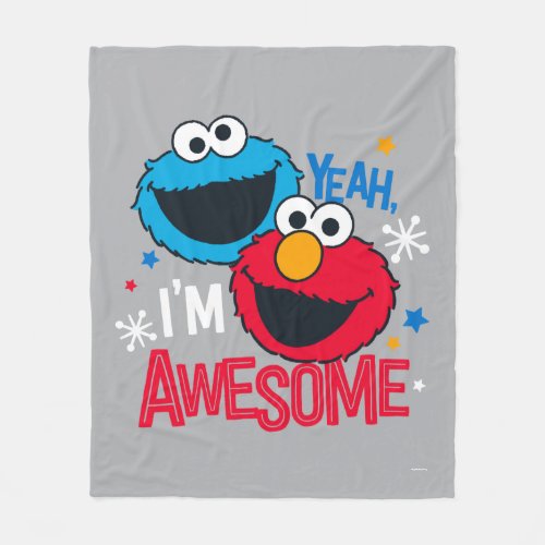 Cookie Monster  Elmo  Yeah Im Awesome Fleece Blanket