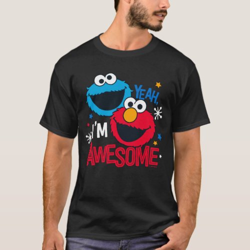 Cookie Monster  Elmo  Yeah Im Awesome T_Shirt