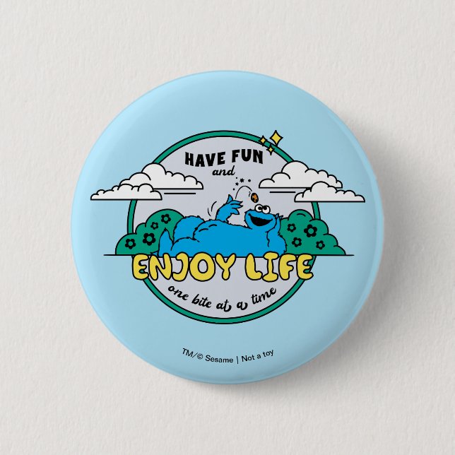 Cookie Monster | Enjoy Life One Bite at a Time Button (Front)