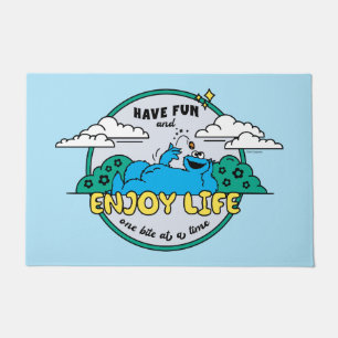 Cookie Monster Enjoy Life One Bite at a Time Doormat