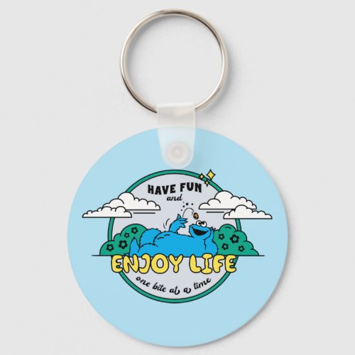 Cookie Monster  Enjoy Life One Bite at a Time Keychain