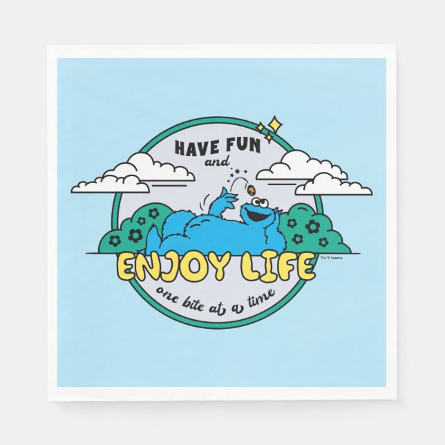 Cookie Monster | Enjoy Life One Bite at a Time Napkins (Front)