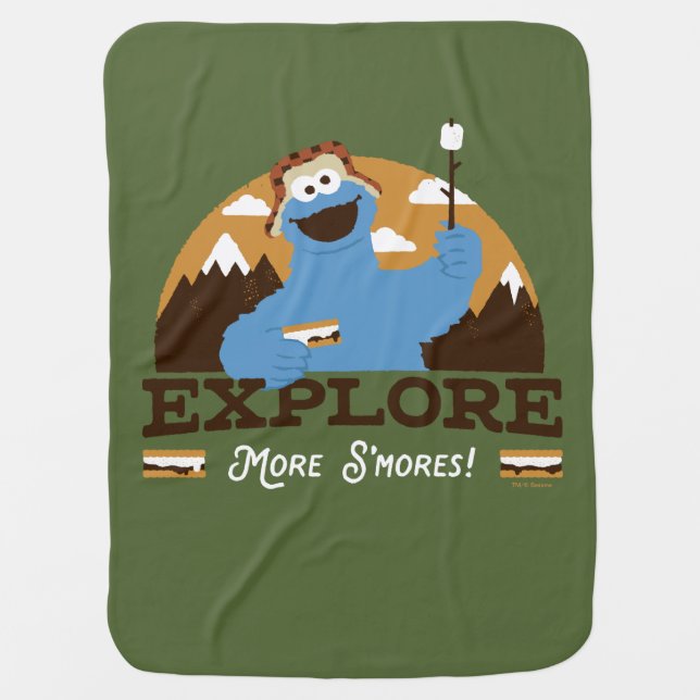 Cookie Monster | Explore More S'mores Baby Blanket (Front)
