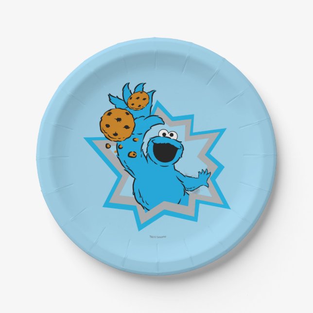 Cookie Monster Extreme Paper Plates (Front)