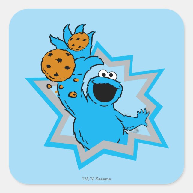Cookie Monster Extreme Square Sticker (Front)