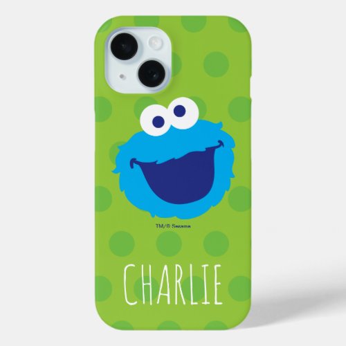 Cookie Monster Face  Add Your Name iPhone 15 Case