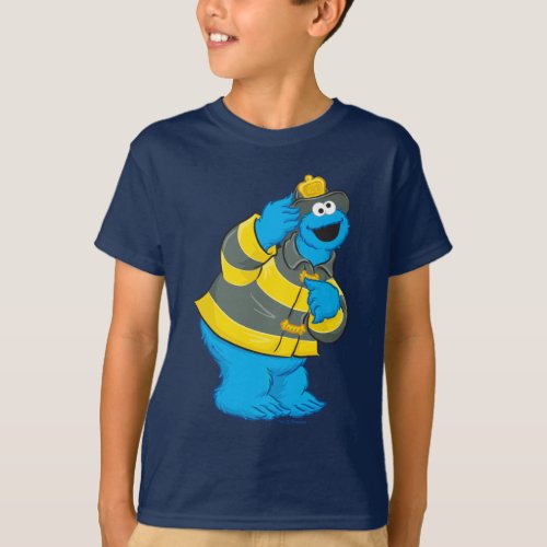 Cookie Monster  Fireman Costume T_Shirt