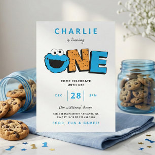 Cookie Monster - First Birthday Invitation