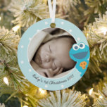 Cookie Monster | First Christmas - Add Your Name Metal Ornament<br><div class="desc">Eat cookies with Cookie Monster.  Room décor items; not a toy. ©  2021 Sesame Workshop. www.sesamestreet.org</div>