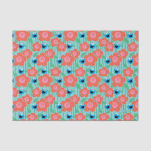 Cookie Monster Floral Pattern Tissue Paper