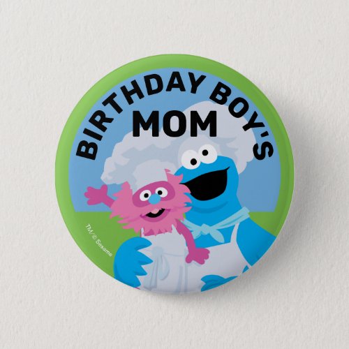 Cookie Monster Food Truck Birthday Boys Mom Button