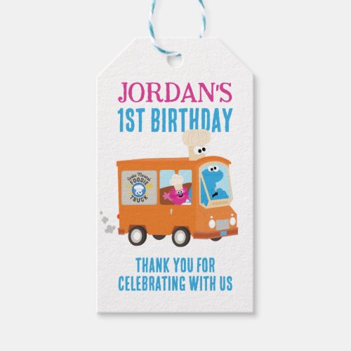 Cookie Monster Food Truck Birthday Favor Gift Tags