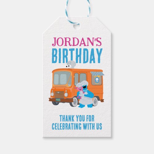 Cookie Monster Food Truck Birthday Gift Tags