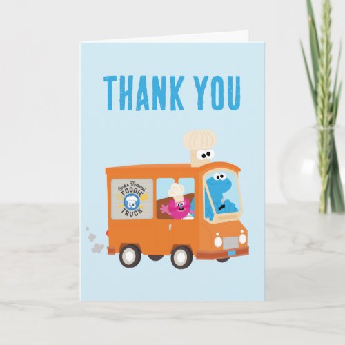 Cookie Monster Food Truck Birthday Gift Thank You Card