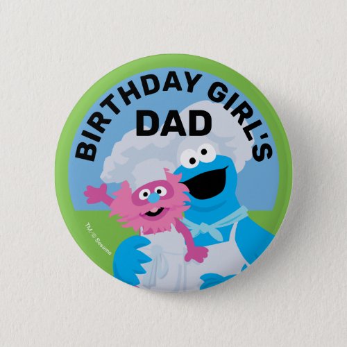 Cookie Monster Food Truck Birthday Girls Dad Button