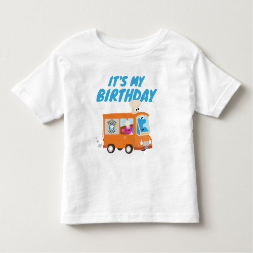 Cookie Monster Food Truck Its My Birthday Toddler T_shirt