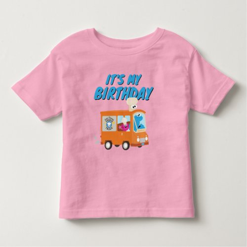 Cookie Monster Food Truck Its My Birthday Toddler T_shirt