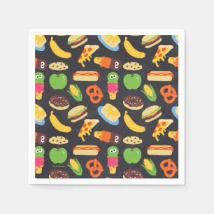 Cookie Monster Foodie Truck Chalkboard Napkins