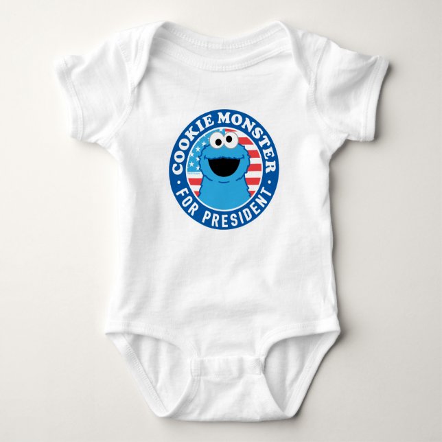 Cookie Monster for President Baby Bodysuit (Front)