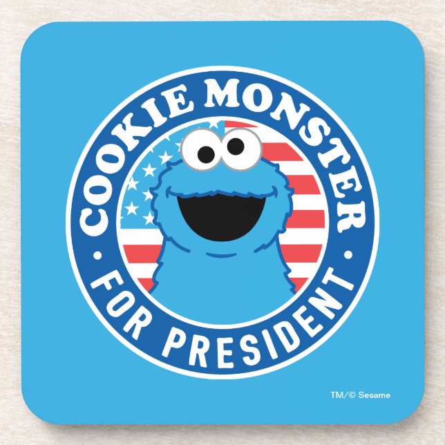 Cookie Monster for President Beverage Coaster (Front)