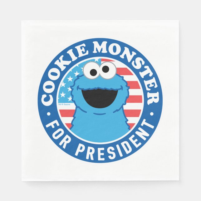 Cookie Monster for President Napkins (Front)