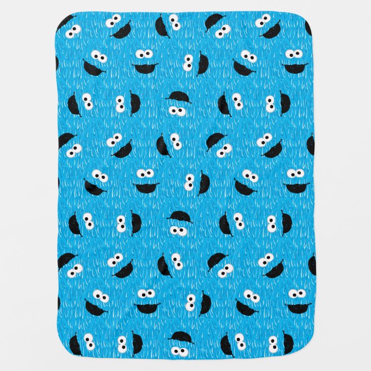 Cookie Monster Fur Face Pattern Baby Blanket | Zazzle