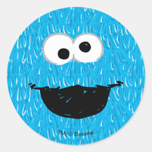 Cookie Monster Fur Face Pattern Classic Round Sticker