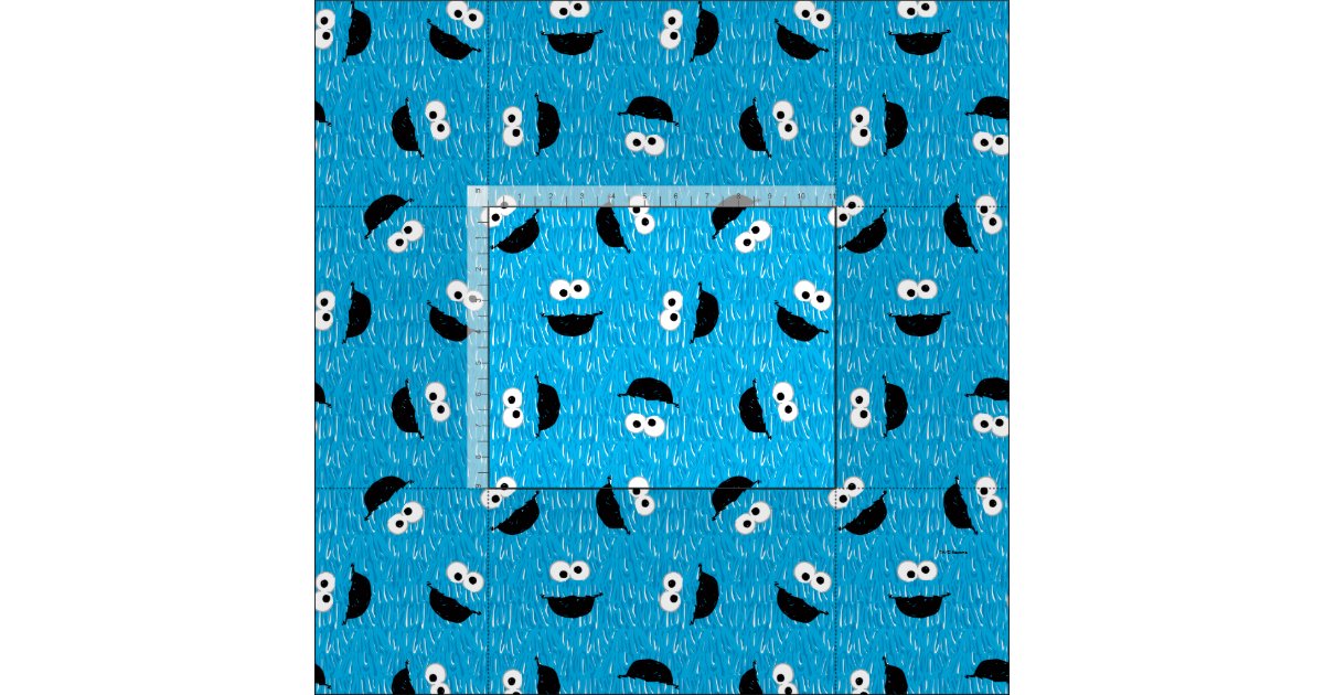 Cookie Monster Fur Face Pattern Fabric | Zazzle